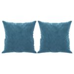 Casa si Gradina - Mobilier - Canapele si coltare - Canapele - Canapea cu 2 locuri cu pernute, albastru, 140 cm, catifea - Infinity.ro