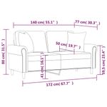 Casa si Gradina - Mobilier - Canapele si coltare - Canapele - Canapea cu 2 locuri cu pernute, albastru, 140 cm, catifea - Infinity.ro