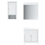 Casa si Gradina - Mobilier - Seturi de mobilier - Seturi baie - Set mobilier baie, 3 piese, „BERG”, alb, lemn masiv de pin, mărime 40x27x71.5 cm - Infinity.ro