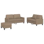 Casa si Gradina - Mobilier - Seturi de mobilier - Seturi living - Set de canapele cu perne, 3 piese, cappuccino, piele ecologica - Infinity.ro