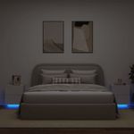 Casa si Gradina - Mobilier - Comode si corpuri - Noptiere - Noptiere cu lumini LED, 2 buc., alb, lemn prelucrat - Infinity.ro