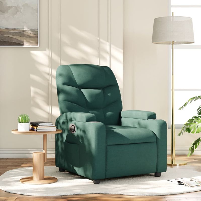 Casa si Gradina - Mobilier - Scaune si fotolii - Fotolii - Fotoliu rabatabil, verde inchis, material textil - Infinity.ro
