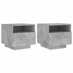 Casa si Gradina - Mobilier - Comode si corpuri - Noptiere - Noptiere cu lumini LED, 2 buc., gri beton, 40x39x37 cm - Infinity.ro