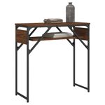 Casa si Gradina - Mobilier - Comode si corpuri - Console - Masuta consola cu raft stejar maro 75x30x75 cm lemn prelucrat - Infinity.ro