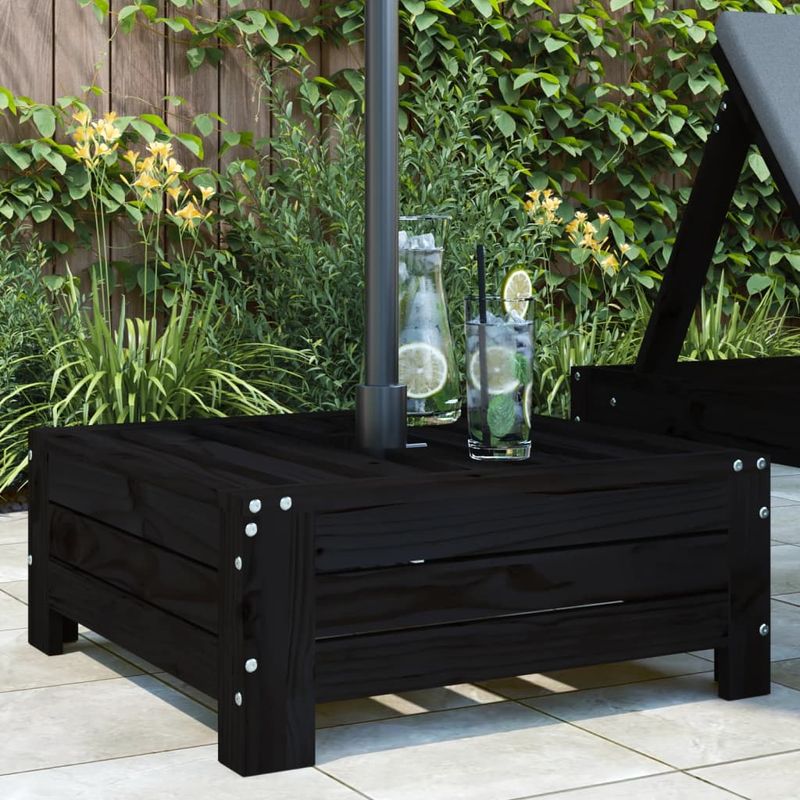 Casa si Gradina - Gradina si terasa - Umbrele si pavilioane - Umbrele - Masca pentru suport de umbrela, negru, lemn masiv de pin - Infinity.ro