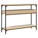 Casa si Gradina - Mobilier - Comode si corpuri - Console - Masuta consola cu raft stejar sonoma 100x29x75cm lemn prelucrat - Infinity.ro