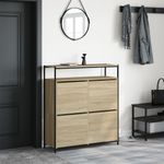 Casa si Gradina - Mobilier - Organizare si depozitare - Organizator incaltaminte - Pantofar cu 4 sertare rabatabile, stejar sonoma, 100x34x112 cm - Infinity.ro