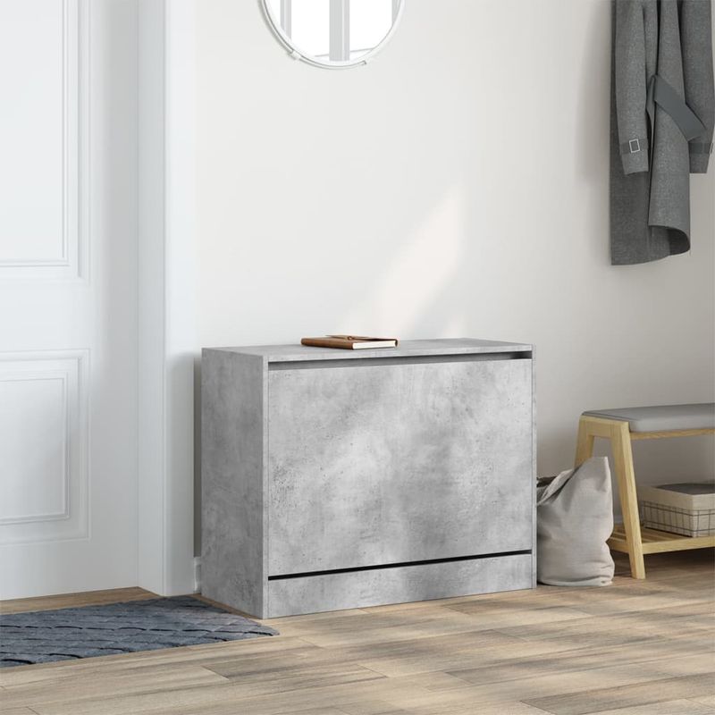 Casa si Gradina - Mobilier - Organizare si depozitare - Organizator incaltaminte - Pantofar, gri beton, 80x34x63 cm, lemn prelucrat - Infinity.ro