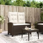 Casa si Gradina - Gradina si terasa - Mobilier exterior - Bancute de gradina - Banca de gradina rabatabila cu perne, maro, poliratan - Infinity.ro