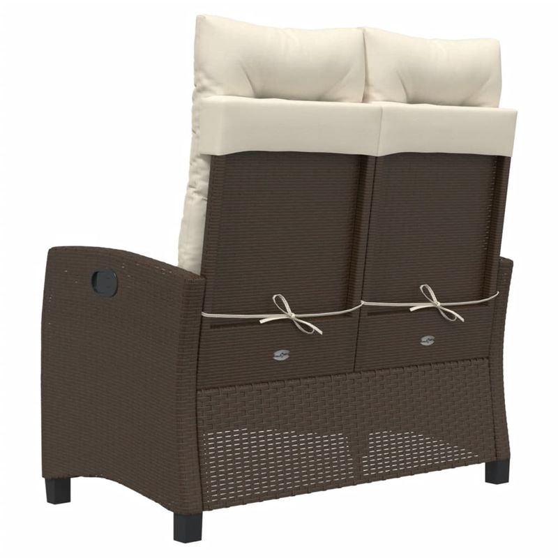 Casa si Gradina - Gradina si terasa - Mobilier exterior - Bancute de gradina - Banca de gradina rabatabila cu perne, maro, poliratan - Infinity.ro