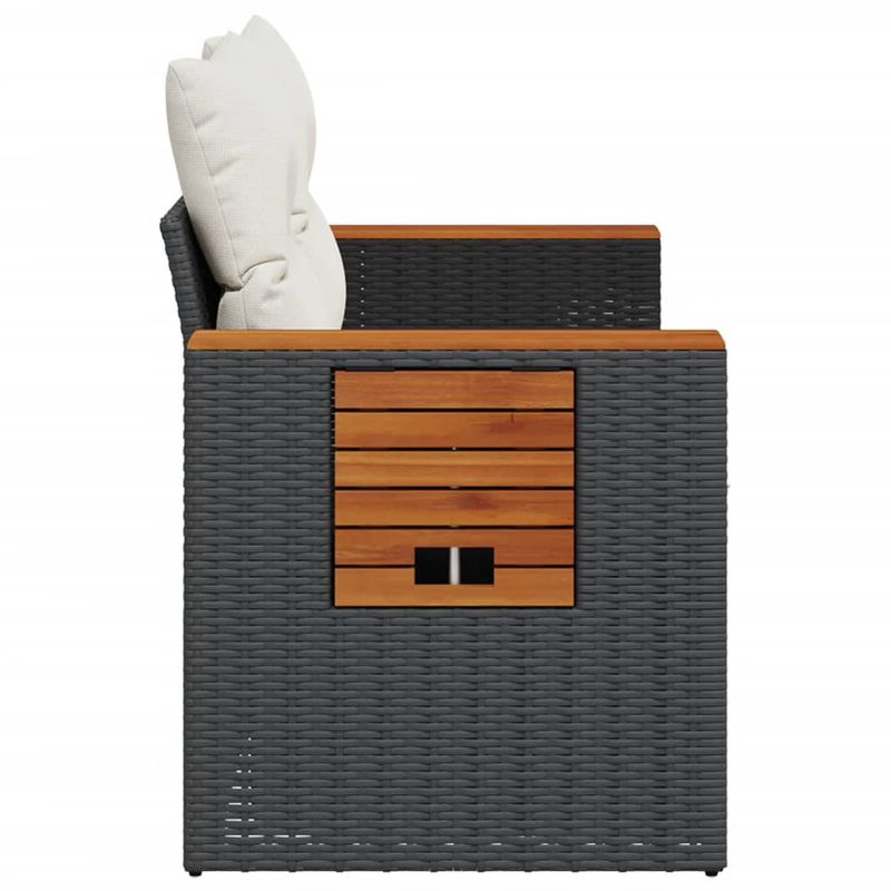 Casa si Gradina - Gradina si terasa - Mobilier exterior - Canapele si fotolii gradina - Canapea de gradina cu perne, 2 locuri, negru, poliratan - Infinity.ro