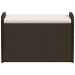 Casa si Gradina - Gradina si terasa - Mobilier exterior - Bancute de gradina - Banca de depozitare cu perna, maro, 80x51x52 cm, poliratan - Infinity.ro