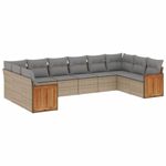 Casa si Gradina - Gradina si terasa - Mobilier exterior - Seturi mobila gradina - Set canapele de gradina cu perne, 10 piese, bej, poliratan - Infinity.ro
