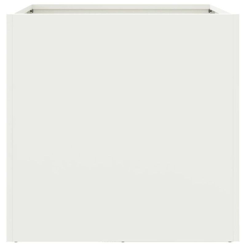 Casa si Gradina - Gradinarit si plante - Plante si ghivece - Ghivece si suporturi - Jardiniere, 2 buc., alb, 42x40x39 cm, otel laminat la rece - Infinity.ro