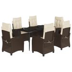 Casa si Gradina - Gradina si terasa - Mobilier exterior - Seturi mobila gradina - Set mobilier de gradina cu perne, 7 piese, maro, poliratan - Infinity.ro