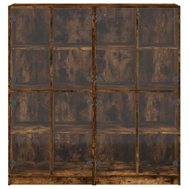 Casa si Gradina - Mobilier - Biblioteci si rafturi - Biblioteci - Biblioteca cu usi stejar fumuriu 136x37x142 cm lemn compozit - Infinity.ro
