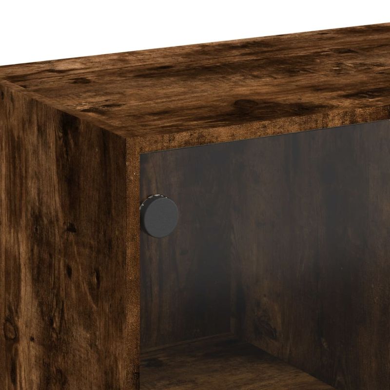 Casa si Gradina - Mobilier - Biblioteci si rafturi - Biblioteci - Biblioteca cu usi stejar fumuriu 136x37x142 cm lemn compozit - Infinity.ro