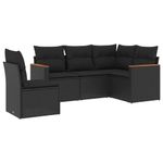 Casa si Gradina - Gradina si terasa - Mobilier exterior - Seturi mobila gradina - Set mobilier de gradina cu perne, 5 piese, negru, poliratan - Infinity.ro