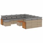 Casa si Gradina - Gradina si terasa - Mobilier exterior - Seturi mobila gradina - Set canapele de gradina, 13 piese, cu perne, bej, poliratan - Infinity.ro