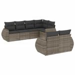 Casa si Gradina - Gradina si terasa - Mobilier exterior - Canapele si fotolii gradina - Set canapele de gradina, 7 piese, cu perne, gri, poliratan - Infinity.ro