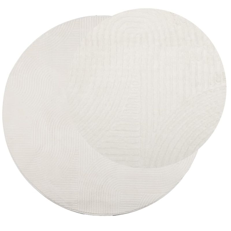 Casa si Gradina - Textile si covoare - Covoare - Covoare casa - Covor "IZA" aspect scandinav, cu fire scurte, crem, Ø 160 cm - Infinity.ro