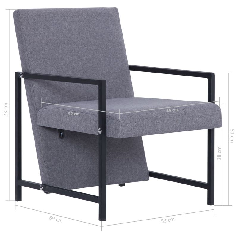 Casa si Gradina - Mobilier - Scaune si fotolii - Fotolii - Fotoliu cu picioare cromate, gri deschis, textil - Infinity.ro