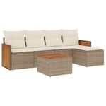 Casa si Gradina - Gradina si terasa - Mobilier exterior - Seturi mobila gradina - Set canapele de gradina cu perne, 6 piese, bej, poliratan - Infinity.ro