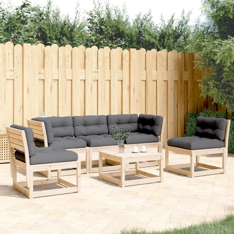 Casa si Gradina - Gradina si terasa - Mobilier exterior - Seturi mobila gradina - Set canapele de gradina cu perne, 5 piese, lemn masiv de pin - Infinity.ro