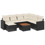 Casa si Gradina - Gradina si terasa - Mobilier exterior - Canapele si fotolii gradina - Set mobilier de gradina cu perne, 8 piese, negru, poliratan - Infinity.ro