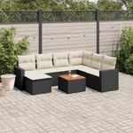 Casa si Gradina - Gradina si terasa - Mobilier exterior - Canapele si fotolii gradina - Set mobilier de gradina cu perne, 8 piese, negru, poliratan - Infinity.ro