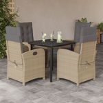 Casa si Gradina - Gradina si terasa - Mobilier exterior - Seturi mobila gradina - Set mobilier pentru gradina, 5 piese, cu perne, bej, poliratan - Infinity.ro