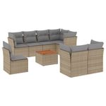 Casa si Gradina - Gradina si terasa - Mobilier exterior - Seturi mobila gradina - Set canapele de gradina, 9 piese, cu perne, bej, poliratan - Infinity.ro