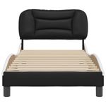 Casa si Gradina - Mobilier - Paturi si accesorii - Paturi - Cadru de pat cu tablie, alb/negru, 80x200 cm, piele ecologica - Infinity.ro