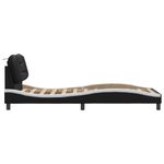 Casa si Gradina - Mobilier - Paturi si accesorii - Paturi - Cadru de pat cu tablie, alb/negru, 80x200 cm, piele ecologica - Infinity.ro