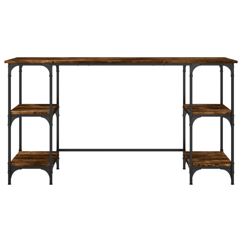 Casa si Gradina - Mobilier - Mese si birouri - Birouri - Birou, stejar fumuriu, 140x50x75 cm, metal si lemn prelucrat - Infinity.ro