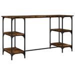 Casa si Gradina - Mobilier - Mese si birouri - Birouri - Birou, stejar fumuriu, 140x50x75 cm, metal si lemn prelucrat - Infinity.ro