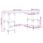 Casa si Gradina - Mobilier - Mese si birouri - Birouri - Birou, stejar fumuriu, 140x50x75 cm, metal si lemn prelucrat - Infinity.ro