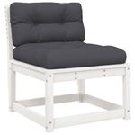 Casa si Gradina - Gradina si terasa - Mobilier exterior - Seturi mobila gradina - Set canapele de gradina cu perne 5 piese alb lemn masiv de pin - Infinity.ro
