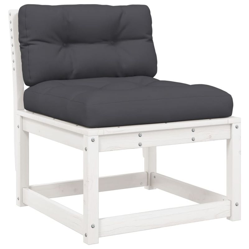 Casa si Gradina - Gradina si terasa - Mobilier exterior - Seturi mobila gradina - Set canapele de gradina cu perne 5 piese alb lemn masiv de pin - Infinity.ro