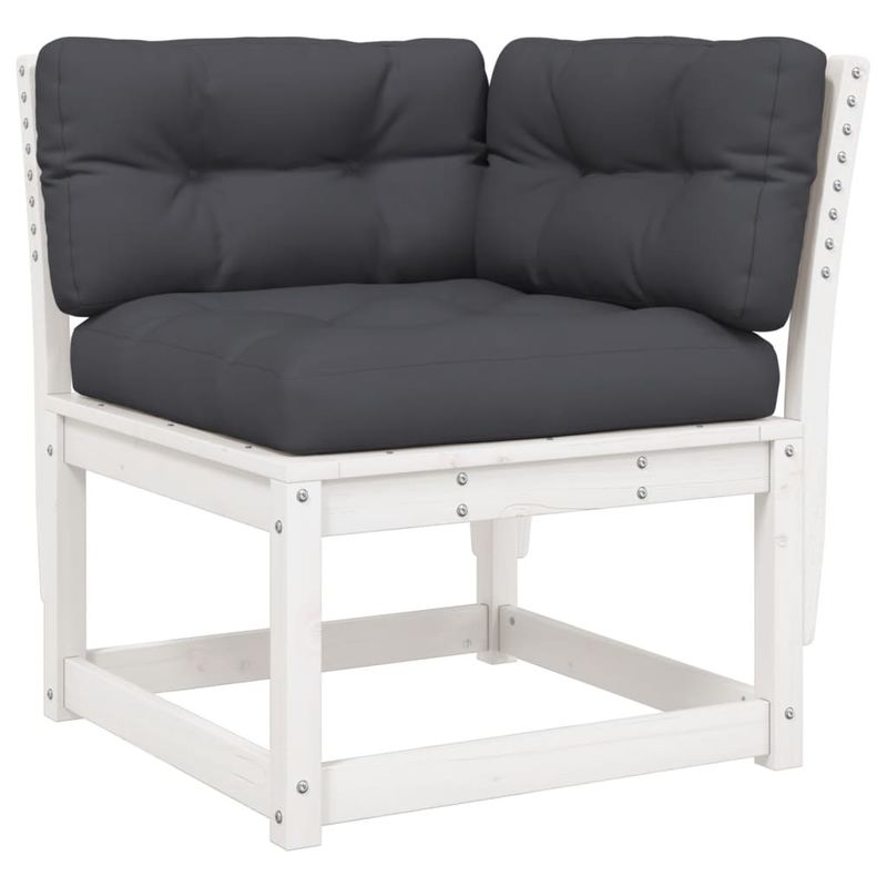 Casa si Gradina - Gradina si terasa - Mobilier exterior - Seturi mobila gradina - Set canapele de gradina cu perne 5 piese alb lemn masiv de pin - Infinity.ro