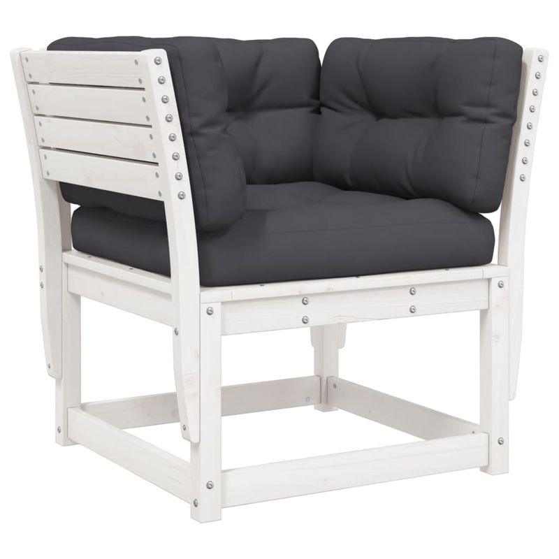 Casa si Gradina - Gradina si terasa - Mobilier exterior - Seturi mobila gradina - Set canapele de gradina cu perne 5 piese alb lemn masiv de pin - Infinity.ro