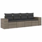 Casa si Gradina - Gradina si terasa - Mobilier exterior - Seturi mobila gradina - Set canapea de gradina cu perne, 4 piese, gri, poliratan - Infinity.ro