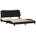 Casa si Gradina - Mobilier - Paturi si accesorii - Paturi - Cadru de pat cu tablie, negru/alb, 160x200 cm, piele ecologica - Infinity.ro