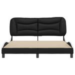 Casa si Gradina - Mobilier - Paturi si accesorii - Paturi - Cadru de pat cu tablie, negru/alb, 160x200 cm, piele ecologica - Infinity.ro