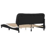 Casa si Gradina - Mobilier - Paturi si accesorii - Paturi - Cadru de pat cu tablie, negru/alb, 160x200 cm, piele ecologica - Infinity.ro