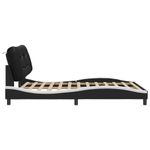 Casa si Gradina - Mobilier - Paturi si accesorii - Paturi - Cadru de pat cu tablie, negru/alb, 160x200 cm, piele ecologica - Infinity.ro