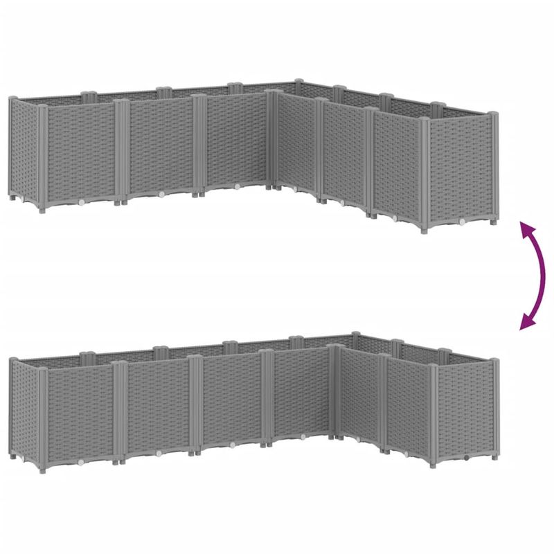 Casa si Gradina - Gradinarit si plante - Plante si ghivece - Ghivece si suporturi - Jardiniera de gradina, gri deschis, 160x160x53 cm, PP - Infinity.ro