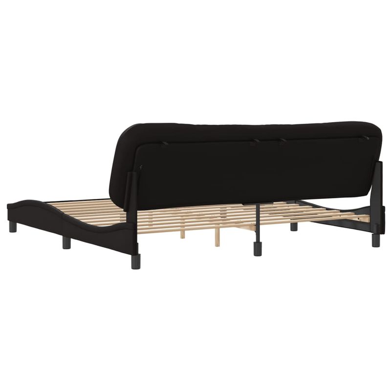 Casa si Gradina - Mobilier - Paturi si accesorii - Paturi - Cadru de pat cu tablie, negru, 200x200 cm, piele ecologica - Infinity.ro