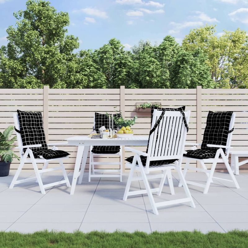 Casa si Gradina - Textile si covoare - Perne si pilote - Perne decorative - Perne scaun cu spatar inalt, 4 buc. negru carouri textil oxford - Infinity.ro