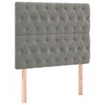 Casa si Gradina - Mobilier - Paturi si accesorii - Accesorii paturi - Tablie de pat cu LED, gri deschis, 100x7x118/128 cm, catifea - Infinity.ro